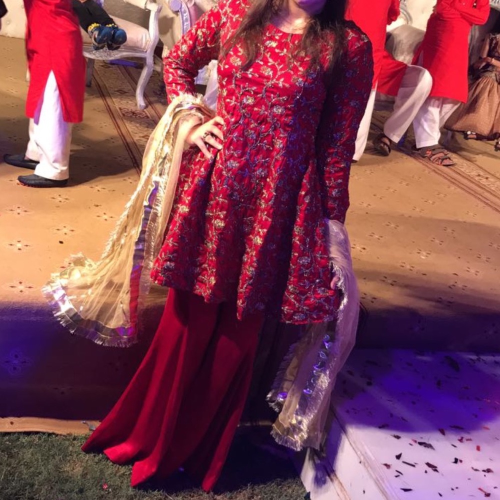 Pakistani designer Indian style Peplum dress